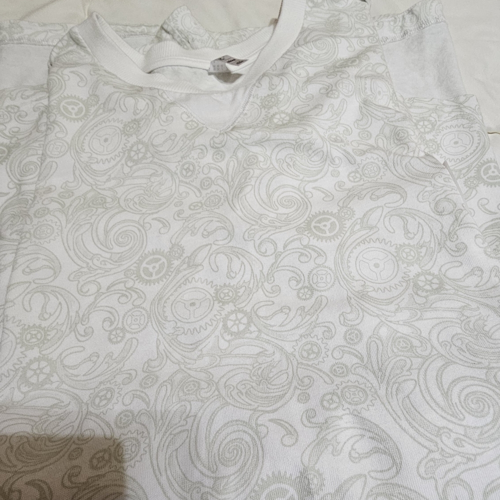 Men's White Patterned Shirt - Picture 7 of 7